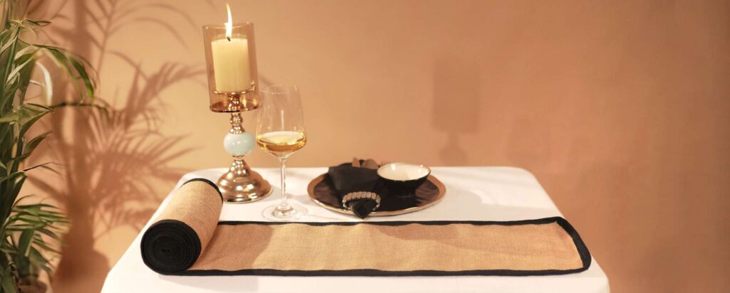 Sustainable jute and cotton home décor accents in a cozy living room