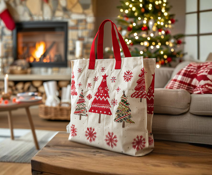 styling eco-friendly tote bag with seasonal outfit in spring setting