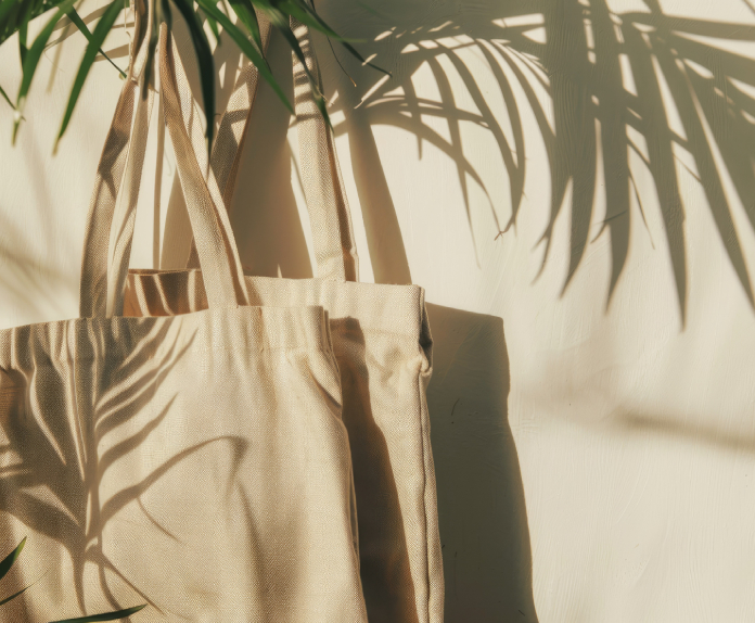 Sustainable canvas bags displayed for eco-conscious retail use
