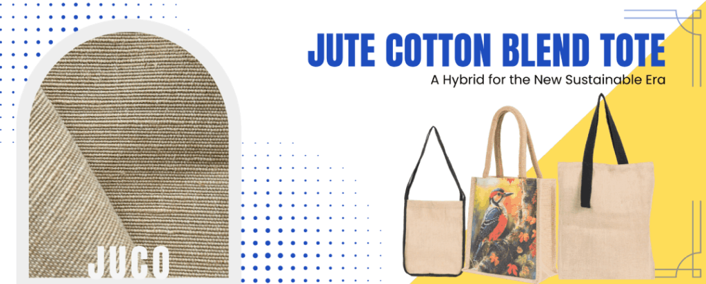 Jute cotton blend tote bag showcasing eco-friendly hybrid fabric