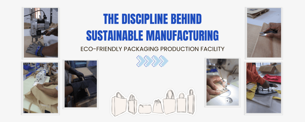 Sustainable manufacturing process in eco-friendly packaging production facility